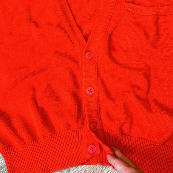 Vintage Gianni Versace Cotton V Neck Cardigan Sweater L - Picture 4 of 7